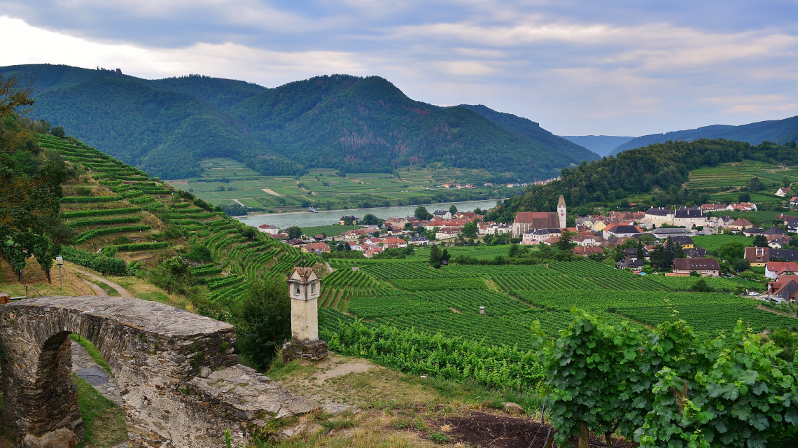 Die Wachau - Donau und Weinberge